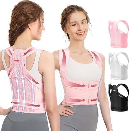 BAFUIE Correcteurs de Posture - Ceinture Dorsale/Lombaire et Redresseur de Dos pour Soulager les Douleurs au Dos et aux Épaules - Orthèses Réglable Homme/Femme avec Supports d'Épaules