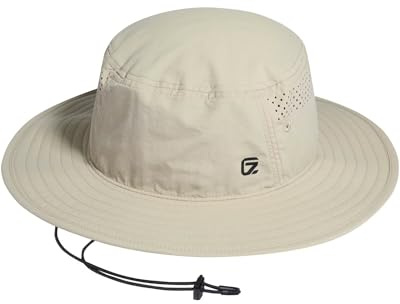 GADIEMKENSD UPF 50+ Buckethatt med vindtätt band för män och kvinnor, andningsbar och snabbtorkande solhatt för trädgård och utomhusaktiviteter, khaki, 55-60