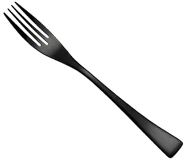 Veemoon Tenedor de Mesa de Acero Inoxidable Negro Mate para Vajilla Occidental, Tenedor para Servir Comida Principal, Cubertería de Cena Resistente y Multifuncional para Hogar, Oficina