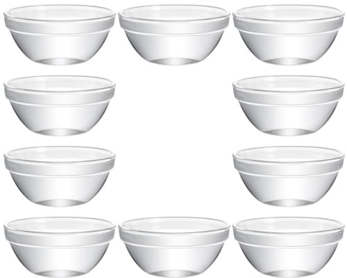SUPVOX Lot de 10 Bols à Nouilles Multifonctionnels en Verre Transparent Résistant la Chaleur, Grand Format, Bols Alimentaires Pratiques pour Salades, Desserts et Usage Domestique