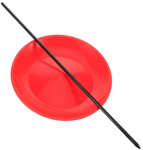VICASKY Set da 1 Attrezzo per Giocoleria in Plastico con Piatti Resistenti e Bastoncini Professionali, Portatile per Spettacoli Teatrali e Attività di Intrattenimento, per Principianti
