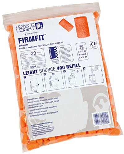 Howard Leight by Honeywell FirmFit Earplug Refill for Leight Source 400 Dispenser, 200-Pairs (FF-LS4)