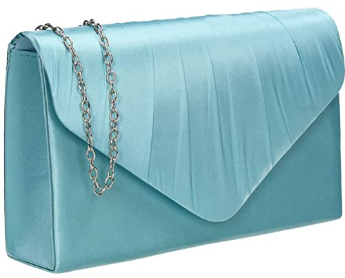 Chantel Abby Clutch Damen Satin Clutch Clutch Clutch Handtasche für Party Hochzeit - Swankyswans, Minze, Taglia unica