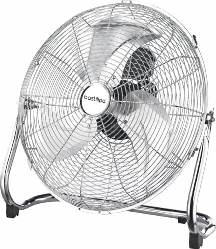 Bastilipo - Ventilatore industriale da 45 cm, testa regolabile, 120 W, 3 velocità, cromato, modello mediterraneo