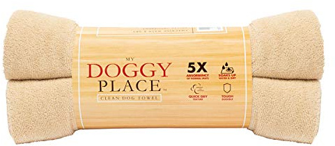 My Doggy Place - Super Absorbent Microfiber Towel - Dog Bathing Supplies - Microfiber Drying Towel - Washer Safe - Oatmeal - 45 x 28 in - 1 Piece