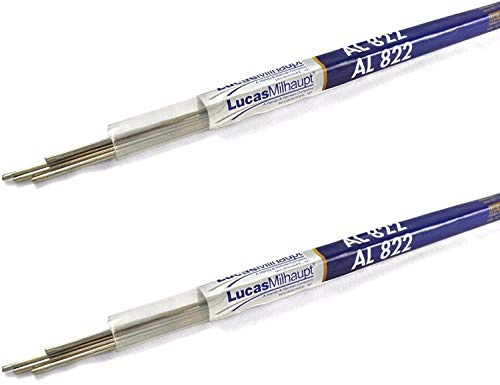 2 PACKAGES*** Lucas Milhaupt AL 822 Flux Cored Aluminum Solder, 4 Rods, Brazing Alloy, 99088