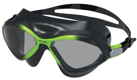 SEAC Diablo, Swimming Mask Goggles for men and women for use in the pool and Open Water, black/lime