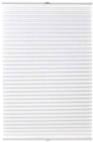 ondeco Crushed Plissee auf Maß für alle Fenster innen, ohne Bohren, Montage Klemmträger bis 27 mm, Sonnenschutz-Rollo lichtschutz und Blickdicht Weiß B: 91-100 cm, H: 151-200 cm
