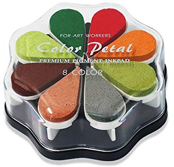 Stempelkissen für Kinder, 8 Farben, Blütenblatt-Motiv, Stempelkissen für Kartenherstellung, Scrapbooking, Malen (Stil 4)