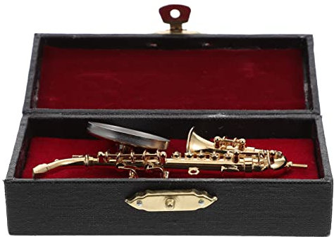 Mikinona 1satz Miniatur Saxophon Dekoration Metall Vintage Mini Saxophon Ornament Für Tisch Und Raumgestaltung Perfektes Fotorequisit Für Musiker Und Sammler