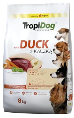 Premium-Futter mit Ente und Reis für ausgewachsene Hunde Kleiner Rassen, 8 kg
