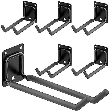Mutilife Robuste Garagenhaken, 19,8 cm, für Werkzeugorganisation, Schuppen, Metall, für Reifen, Fahrräder, Schuppen, Stuhl, Leiter, Ski und Snowboard, 6 Packungen