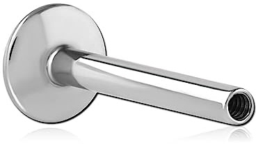 Inoki - Micro labret titane 1.2mm vis interne - Jonc/Tige 1.2 mm, Long. int. 5 mm, Plateau 4 mm