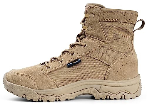 FREE SOLDIER Men's Tactical Hiking Boots 6 Inches Lightweight Breathable Work Boots Military Desert Boots(Tan 8.5)