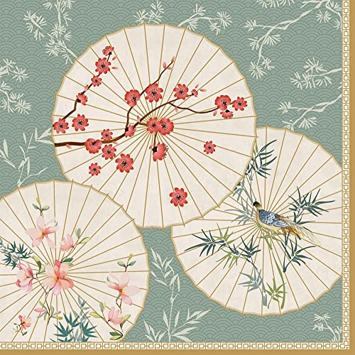 20 servilletas de arte oriental, decoración de mesa, decoupage, técnica de servilletas, 33 x 33 cm