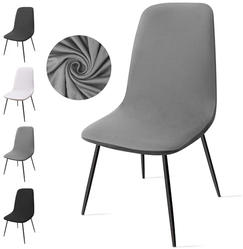 Eozakavod Stuhlhussen 4er Set, Stretch Stuhlbezug Esszimmerstühlhussen Universal Stuhlhussen Abnehmbarer Waschbarer Stuhlabdeckung für Esszimmer,Hotel,Bankett,Hochzeit,Partys Deko(C-Grau,4er Set)
