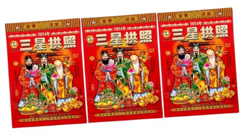 Jahreskalender,Wandkalender, 4 Stück 2024 Alter Almanach Tischkalender Mondjahr Wandkalender 2024 Drachenkalender Traditioneller chinesischer Kalender Drachenjahreskalender Terable Mondkalender Poster