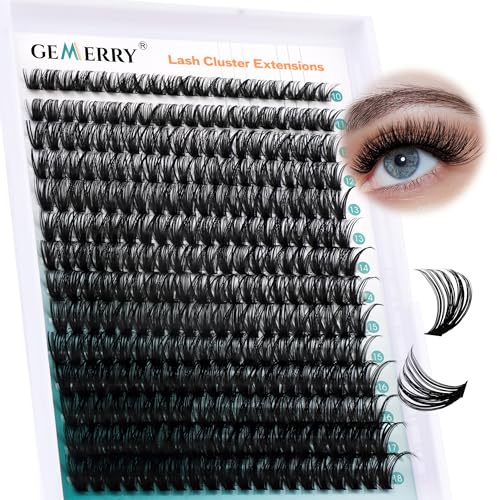 GEMERRY 60D Cluster 0.07 D Curl 10-18mm Pestañas Extensiones de Pestañas | Extensiones de pestañas naturales suaves y ligeras en racimo de pestañas en casa, aptas para principiantes