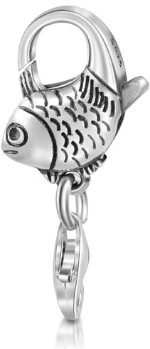 My-Bead dubbel karbinhake 925 sterlingsilver premium karbinhake – smyckeslås fisk XXL 26 mm – armband och halsband gör-det-själv