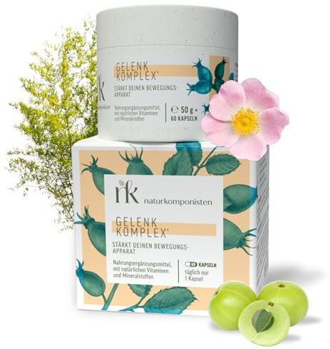 Gelenk Komplex – 60 Kapseln für 60 Tage | Mit Magnesium, Kollagen & Vitamin C | Gelenkkapseln für Knochen, Knorpel, Muskeln | Amla-Beere, Bambus, Weihrauch & Co. | Ohne Zusätze
