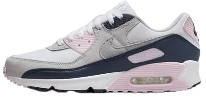 Nike Air Max 90 Scarpe Uomo (DM0029-106, Bianco/Rosa Foam/Armory Navy/Wolf Grey) Taglia 44