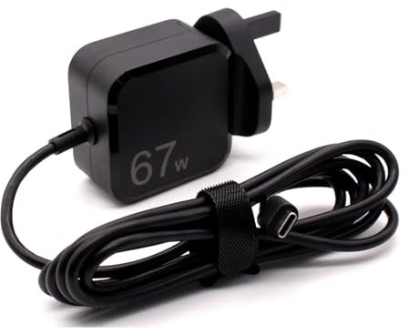 AJP 67W USB C Charger for HP Pavilion 14-dv1001TU, 14-dv1002TU 14-DV1000TU, 14-DV0543TU 14-DV0084TX, 14-DV0058TU Pavilion Aero 13-be0030AU Pavilion Plus 14-eh0500sa Laptop TYPE C Fast Power Adapter