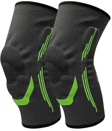 HEUchuan Rodilleras Rodilleras de compresión, Rodilleras, Soporte for articulaciones, Seguridad Deportiva, Voleibol, Gimnasio, Protector Deportivo(Green,XL)
