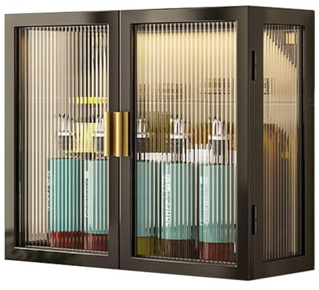 Generisch Medizinschrank aus Metall mit Glastür, über der Toilette, Aufbewahrungsschrank für Badezimmer, Wandbehangschrank für Küche oder Wohnzimmer, platzsparender Schrank für kleine Räume