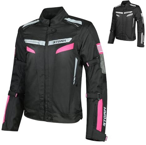 Chaqueta de moto para mujer Storm 4 estaciones con protecciones CE impermeable – Seguridad y comodidad para cada temporada