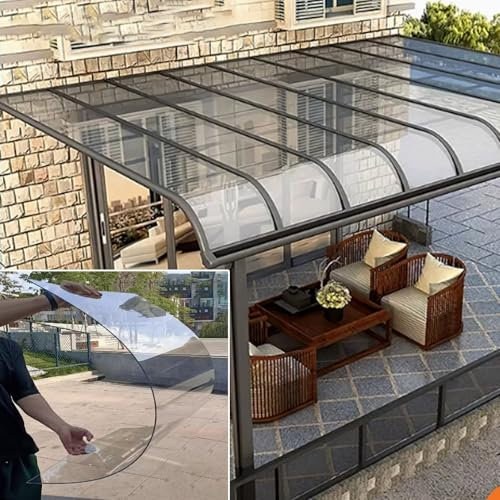 Polycarbonat-Dachplatte für den Außenbereich, transparent, Polycarbonat-Gewächshausplatten, Ersatz-Schuppen-Platte, verformt sich nicht leicht, 1 mm dick, Gewächshausplatten, schneidet leicht geeignet