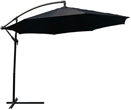 CCKUYT Ombrellone da Spiaggia Nero, ombrellone da Giardino per Esterni, Parasole, ombrellone a sbalzo per Patio, ombrellone da Patio, ombrellone da Patio
