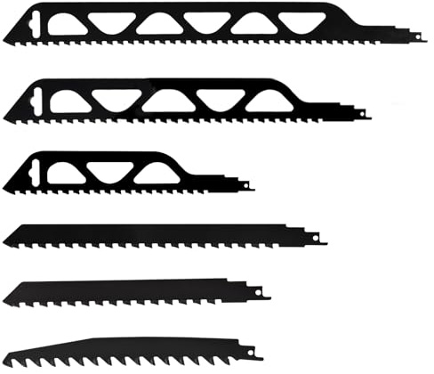 6 Stück Säbelsägeblätter Set - Säbelsägeblatt Stein, Hartmetallstahl Sägeblätter Säbelsäge Ytong Säge Ziegelsäge Sägeblatt Porenbetonsäge für Porenbeton Holz Metall Ziegel(225 240 305 445 505mm)