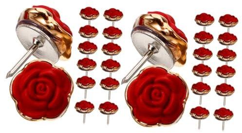 Uonlytech 2 Sätze Reißnägel Für Den Täglichen Gebrauch Kleiner Finger Niedliche Reißzwecken Für Die Pinnwand Thumbtacks Farbig Kleine Stecknadel Multifunktions-Push-pin Harz Rot 30 Stück * 2