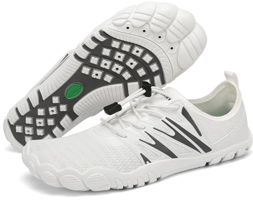 SAGUARO Zapatillas Barefoot Hombre Escarpines Secado Rápido Zapatos de Agua Ligeras Transpirable Calzado Descalzo Minimalistas Antideslizantes, Blanco, 45 EU