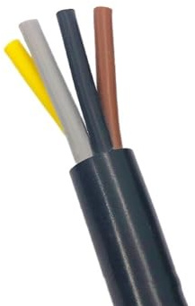 Kabel, flexibel, ummanteltes elektrisches Kabel, 5 Meter, 4-adrig, 5-adrig, Kupferdraht, 0,75/1/1,5/2,5/4/6 mm, Netzkabel, Verlängerungsstecker (Farbe: 4-adrig, Größe: 6 mm Bohrung)(4 Cores,2.5mm)