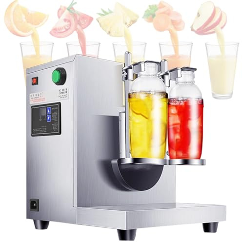 LFHWHKJ Máquina mezcladora de té con leche con vaso doble de 1000 ml, coctelera eléctrica automática de 400 RPM con doble marco for té con leche y cócteles, for té de burbujas, té Boba, jugo, café, le