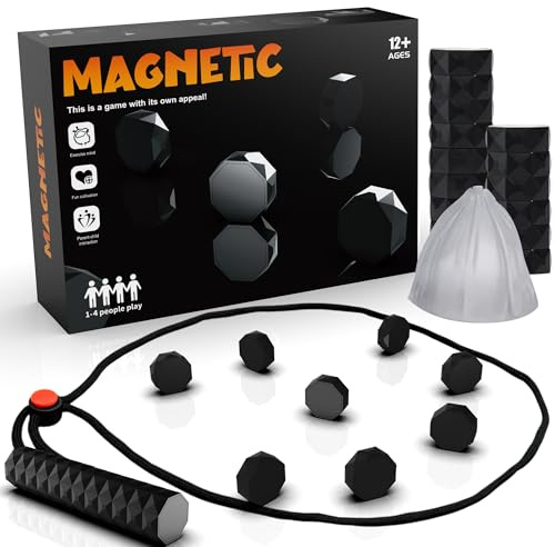Magnetisches Schachspiel Set – Tragbares Magnetspiel mit 20 Magnetsteinen, Seil & Tasche, Lern- & Brettspiel für Kinder & Erwachsene, Familienspiel, Reisespiel & Geschenkidee
