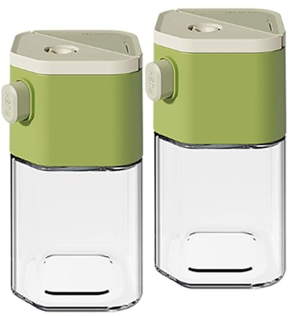 DSYZWEE 2 in 1 Glas-Salzstreuer mit Seitlichem Ausgießer, 200ml Borosilikatglas Gewürzstreuer, BPA-frei Glaszuckerspender, für Zucker, Salz, Haus, Camping, Küche, Gril