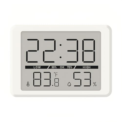 Lancoon Small Digital Alarm Clock with LCD Thermo-Hygrometer Magnetic Design Backlight 3 Types of Placement Temperature Humidity Snooze for Home Kitchen Office