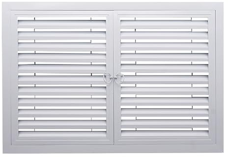 Grille Couvercle Radiateur 60 cm, Cache Radiateur Aérateur à Double Porte Blanc, Panneau D'accès Encastré en Alliage D'aluminium pour Système CVC Mural, Plafond, Sol(90x60cm)