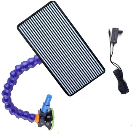 Lámpara PDR para Reparación de Abolladuras sin Pintura - Luces LED 6 Colores con Base de Ventosa, Brillo Ajustable, 3 Fuentes de Alimentación Kit de Eliminación de Abolladuras para Coche