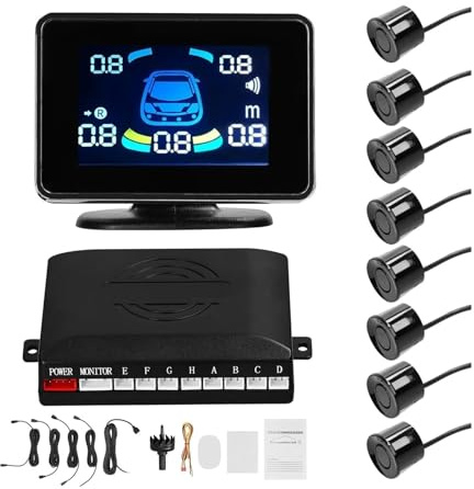 Système De Radar De Recul Radar Recul Arrière pour Voiture Capteur Stationnement Support Avant Avertisseur Sonore(Noir)
