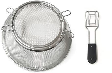 Chispas de 43 cm de diámetro, 100% acero inoxidable 304, mango resistente al calor para cesta de fuego y hoguera