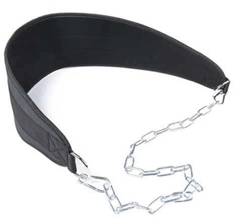 BeVistoso dippbälte 45 x 15 cm dra upp bälte med D-ring 86 cm kedja för att träna kroppsbyggande