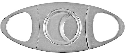 True Escudo Cutter-Stainless Steel Metal Double-Bladed Snipper, Cigar Splitter Accessories, Set of 1, Silver