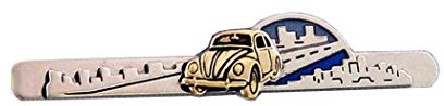 Auto Krawattennadel Krawattenklammer ca. 7 cm blau silbern mit skyline bicolor - blauer Lack m.i. Germany inkl. Geschenkbox