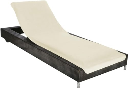 Brandsseller Solstol överdrag strandhandduk pool utomhusstol ca. 75 x 200 cm (29 x 79 tum vit