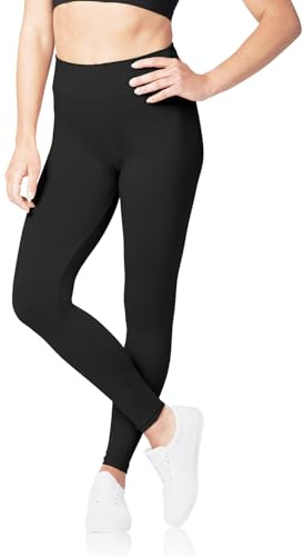 SATINA Leggings mit hoher Taille für Damen – weiche Damen-Leggings in Caprihose und langen Längen – normale und große Größen in 25 Farben, 01 Full Length Black, Einheitsgröße