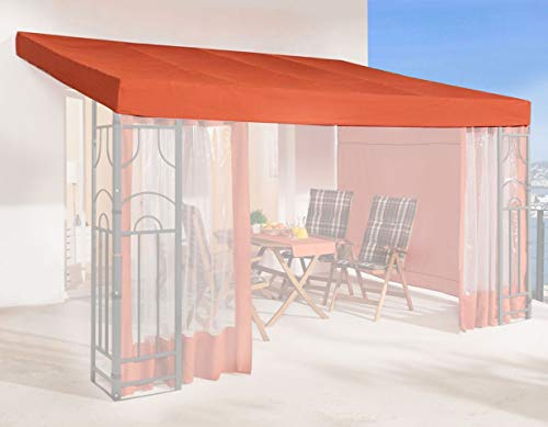 Ersatzdach für Anbau Pergola Romana 3x4m Pergoladach Bezug Terra/Rotorange RAL 2001
