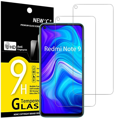 NEW'C 2 Stück für Xiaomi Redmi Note 9, Xiaomi Redmi 10X 4G für Panzerglas, Frei von Kratzern, 9H Härte, HD Displayschutzfolie, 0.33mm Ultra-klar, Ultrabeständig